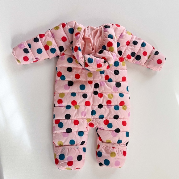 Hanna Andersson Polka Dot One Piece Poly Insulated Full Zip Snowsuit Pink 3-6m - Picture 12 of 15